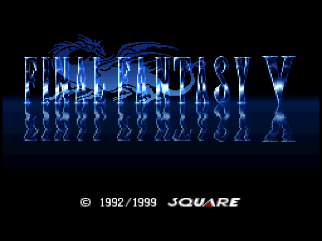 Final Fantasy V title screen for Playstation